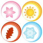 Vier Jahreszeiten-Symbole