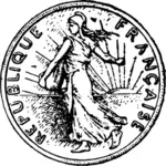 Franc Prancis koin emas vektor