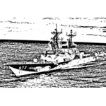 Военный корабль векторной графики