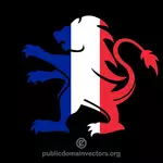 العلم الفرنسي في صورة ظلية الأسد