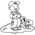 Boy and turtle