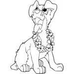 Dog for coloring book vector drawing