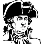 George Washington schwarz-weiß Profil-Vektor-illustration