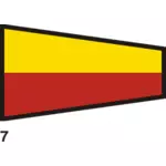 Bandera náutica roja y amarilla
