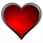 Imagine vectorială de roşu luciu termina inima cu un reflexia luminii