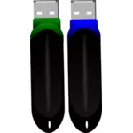 Two flash drives vector image