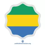 Round sticker with flag of Gabon