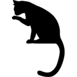 Immagine vettoriale di leccarsi la zampa di gatto