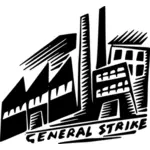 Huelga de gráficos vectoriales de los sindicatos de trabajadores industriales logo
