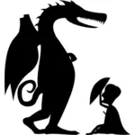 George And Dragon Silhouette