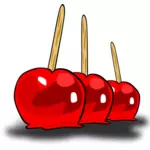 Candied apples on sticks vector graphics
