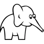 大きな耳の象のベクトル イラスト