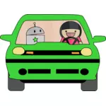 Grünes Auto fahren