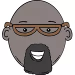 Imagen de vector de dibujos animados hombre cara con barba
