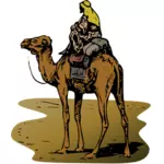 Afbeelding van kameel met rider in vector