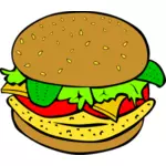 Ilustración vectorial de hamburguesa de pollo