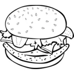 ファーストフード鶏ハンバーガーのベクトル図