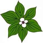 Flower with green leaves vector art