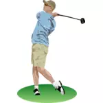 Векторное изображение игроком в гольф