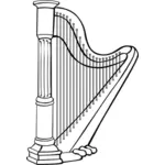 Grafika wektorowa instrumentu harfa