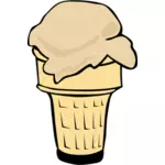 颜色矢量插画的半锥的冰淇淋