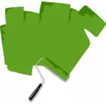 Paint roller with green paint vector image