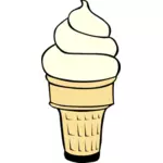 Ванильное мороженое в конус векторное изображение