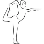 Dibujo de la posición de yoga dandayamana vectorial