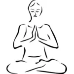 De dibujo vectorial sentado posición de yoga