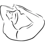 Dibujo de arco yoga pose vectorial