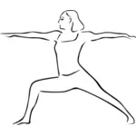 Vektor Zeichnung der Krieger II-Yoga-pose