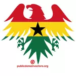 Flagga Ghana inuti eagle siluett