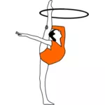 Dibujo de gimnasia rítmica con arco vectorial