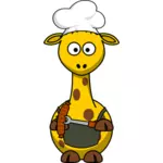 Vector afbeelding van chef-kok giraffe