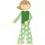 Nainen pyjamassa