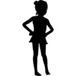Girl with hands on hips vector silhouette