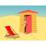 Beach hut girl