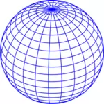 Illustration vectorielle du globe filaire bleu
