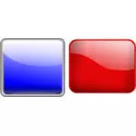 Röda och blå knappar vektor illustration