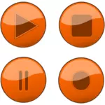 Joueur orange boutons graphiques vectoriels