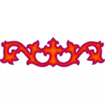 Rødt dekorative crown ikon
