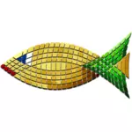 Immagine di vettore di maiolica pesce d'oro