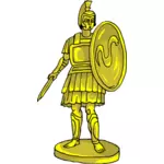 Gyllen statue med soldat