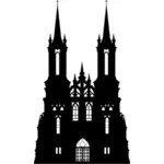 고딕 양식의 성 실루엣
