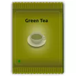 Green tea sachet vector image