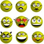 Smileys with glasses