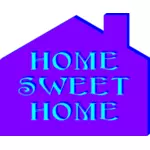 Hjem søt hjem plakat vector illustrasjon