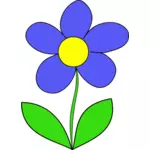 Vector tekening van blauwe kleur bloem