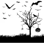 Halloween scène silhouet afbeelding