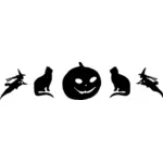 Hexe und Cat Halloween Silhouette Vektor-Bild